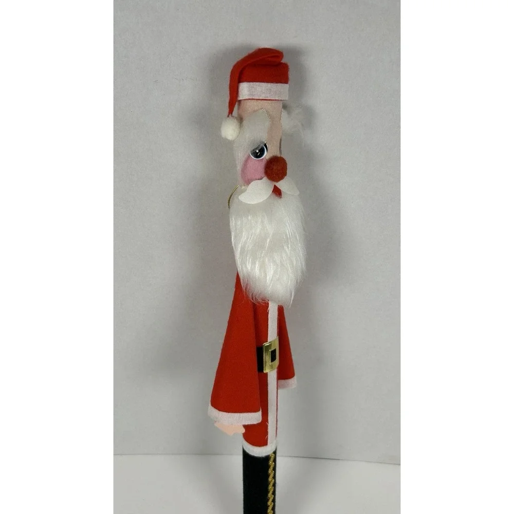 Vtg Tall Skinny Cardboard Felt Covered Santa Figurine 20